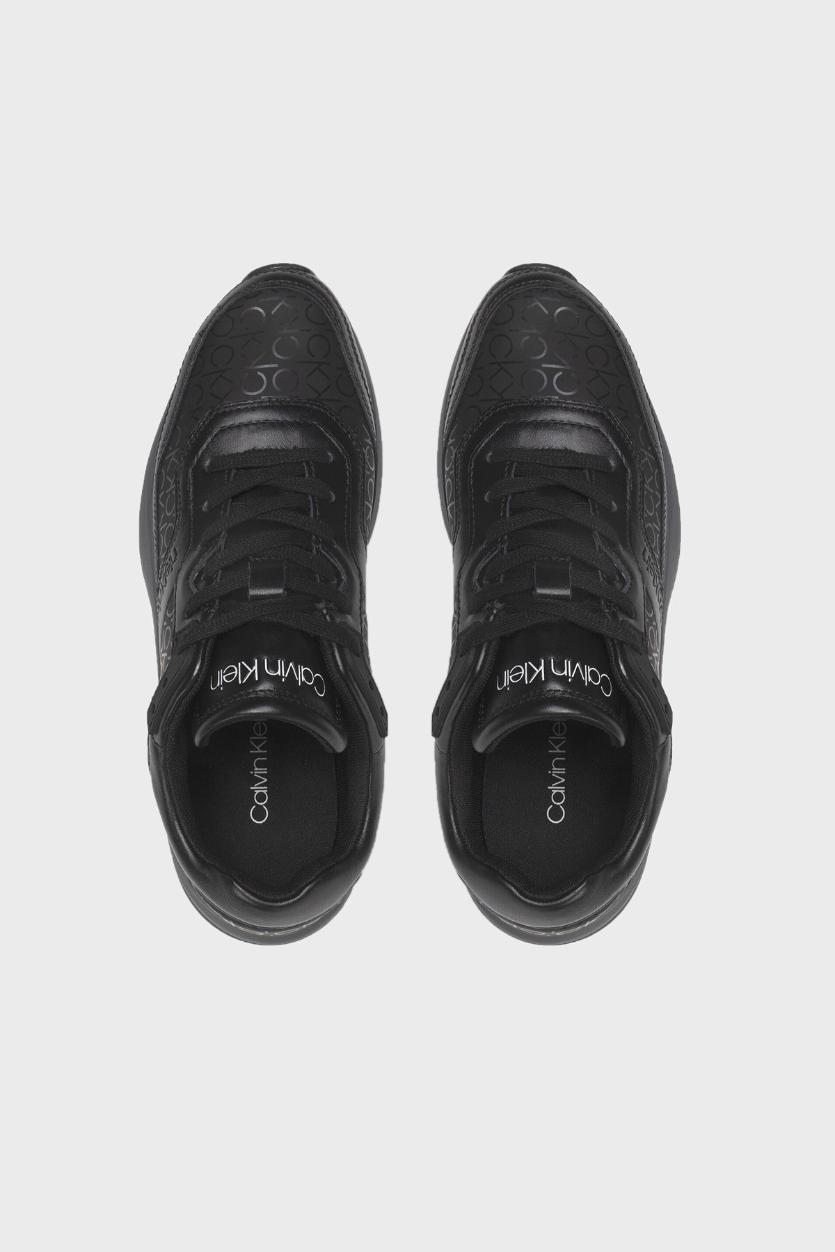 Calvin Klein Logolu Hakiki Deri Sneaker Erkek Ayakkabı HM0HM00270 BAX SİYAH