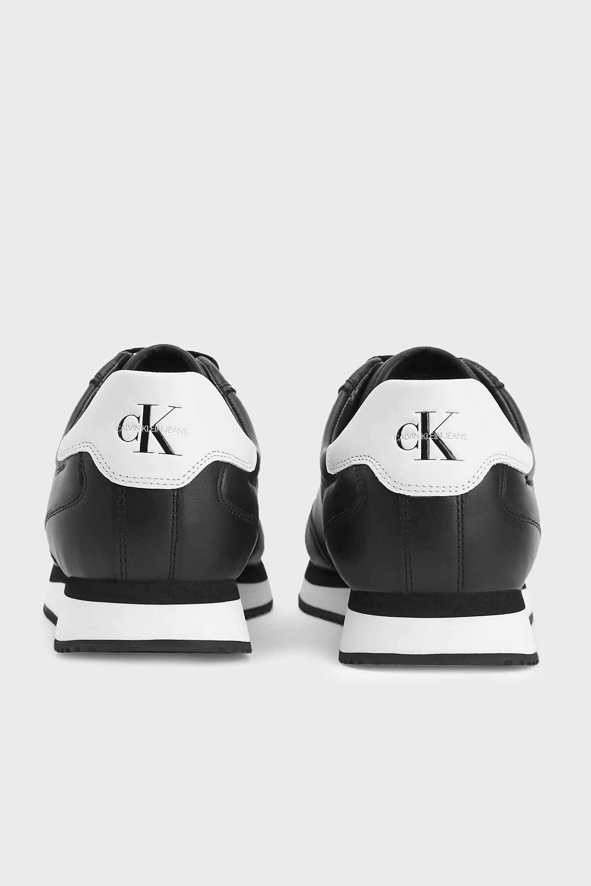 Calvin Klein Logolu Hakiki Deri Sneaker Erkek Ayakkabı YM0YM00243 BEH SİYAH