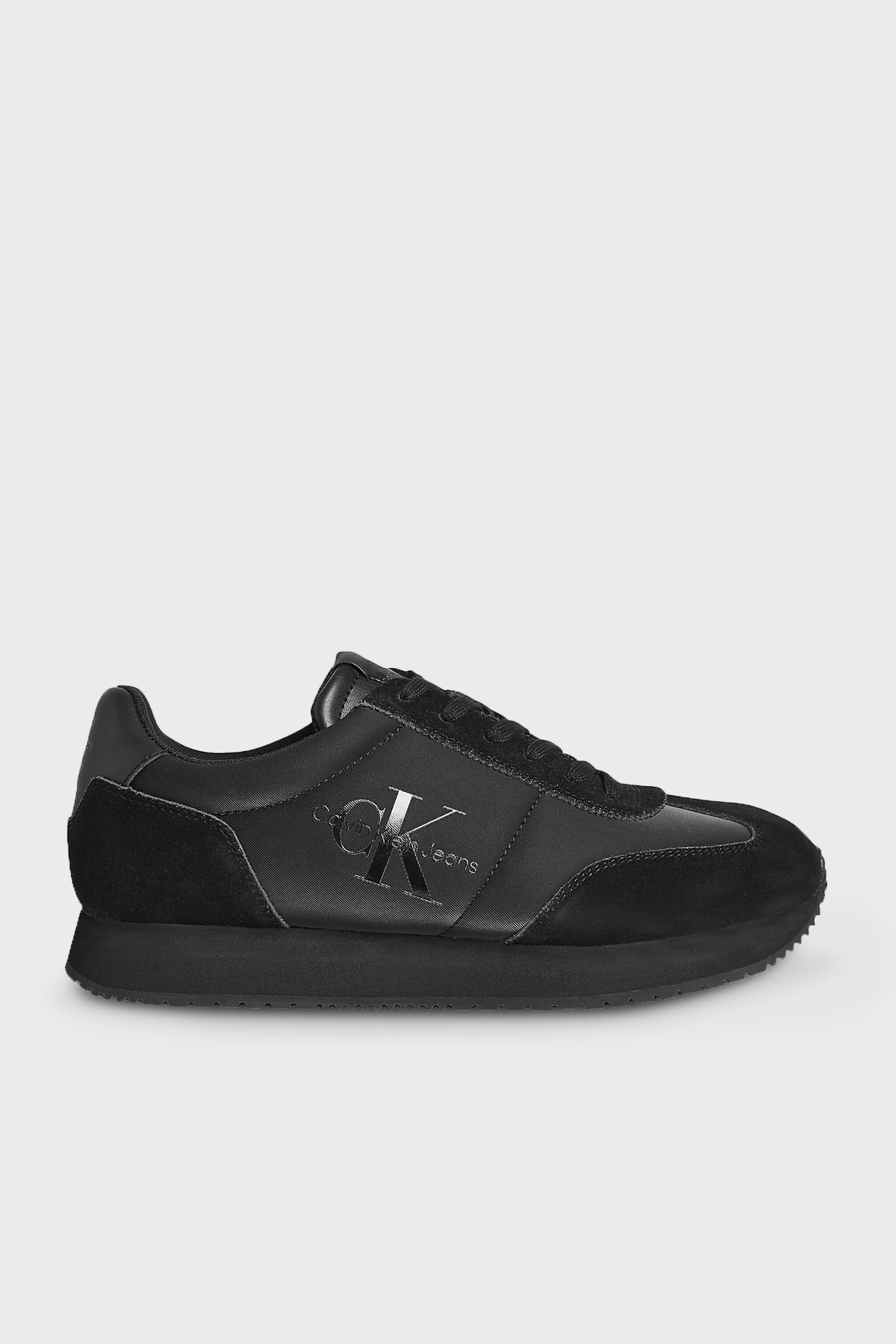 Calvin Klein Logolu Hakiki Deri Sneaker Erkek Ayakkabı YM0YM00385 0GL SİYAH