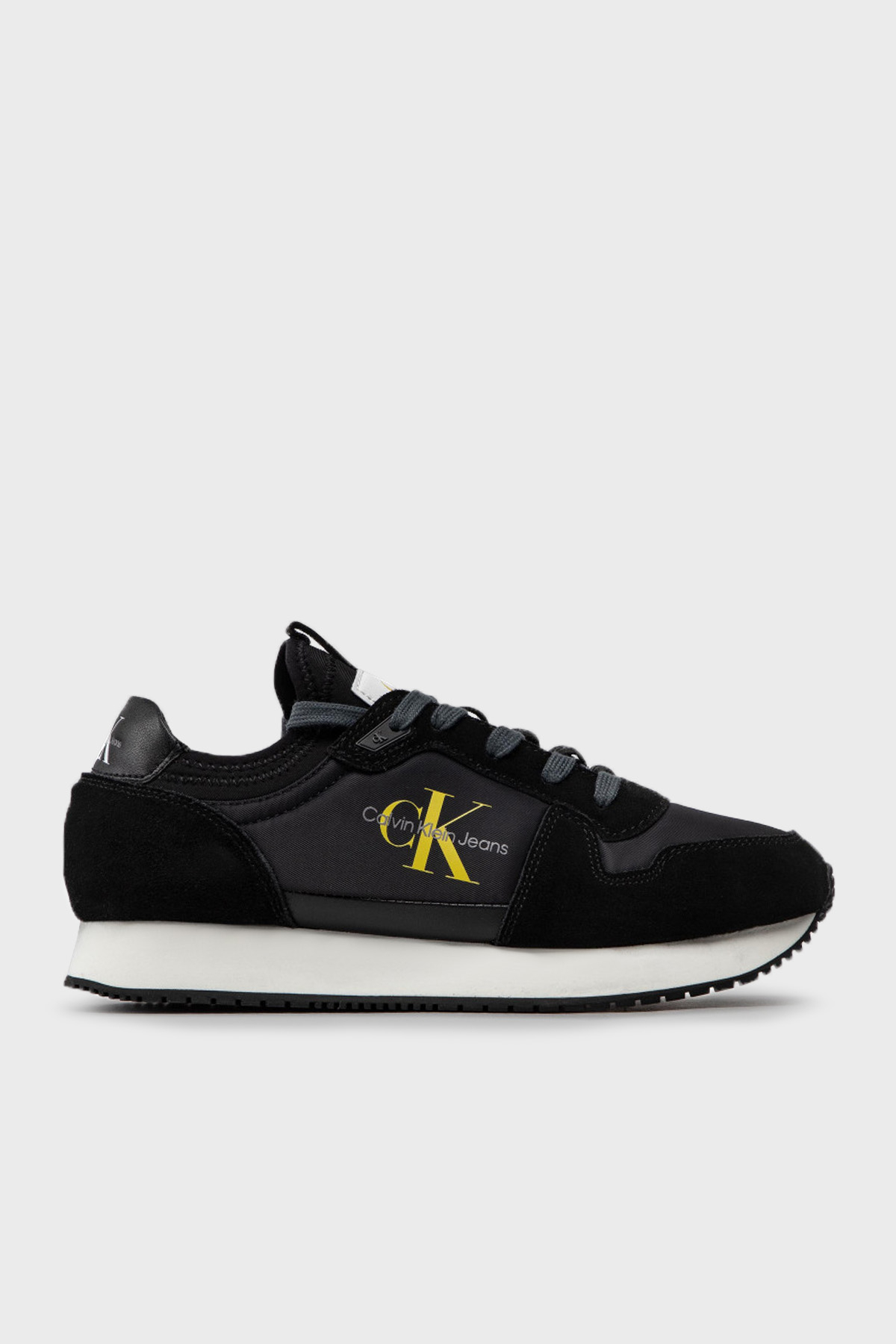Calvin Klein Logolu Hakiki Deri Sneaker Erkek Ayakkabı YM0YM00553 00X SİYAH