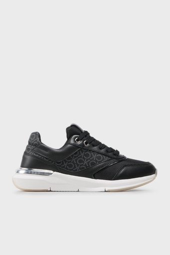 Calvin Klein Logolu Hakiki Deri Sneaker HW0HW014370GN Bayan Ayakkabı HW0HW01437 0GN SİYAH - 1