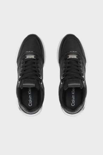 Calvin Klein Logolu Hakiki Deri Sneaker HW0HW014370GN Bayan Ayakkabı HW0HW01437 0GN SİYAH - 3
