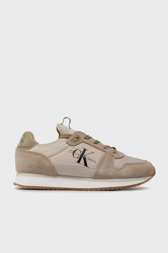 Calvin Klein Logolu Hakiki Deri Sneaker YM0YM005530GI Erkek Ayakkabı YM0YM00553 0GI BEJ - 1