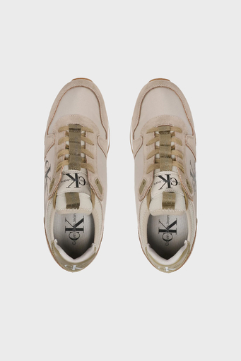 Calvin Klein Logolu Hakiki Deri Sneaker YM0YM005530GI Erkek Ayakkabı YM0YM00553 0GI BEJ - 4