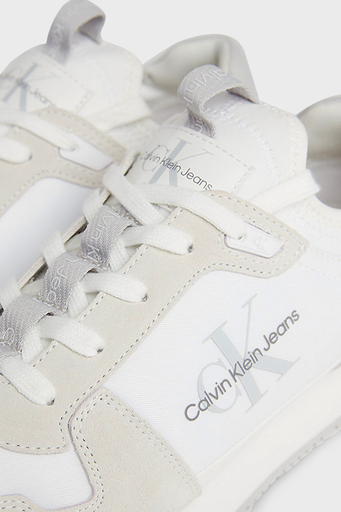 Calvin Klein Logolu Hakiki Deri Sneaker YM0YM005530K4 Erkek Ayakkabı YM0YM00553 0K4 BEYAZ - 16