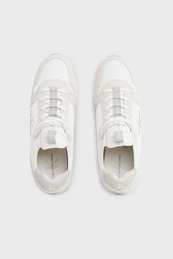 Calvin Klein Logolu Hakiki Deri Sneaker YM0YM005530K4 Erkek Ayakkabı YM0YM00553 0K4 BEYAZ - 17