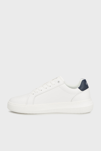 Calvin Klein Logolu Hakiki Deri Sneaker YM0YM00681YAF Erkek Ayakkabı YM0YM00681 YAF BEYAZ-LACİVERT - 3