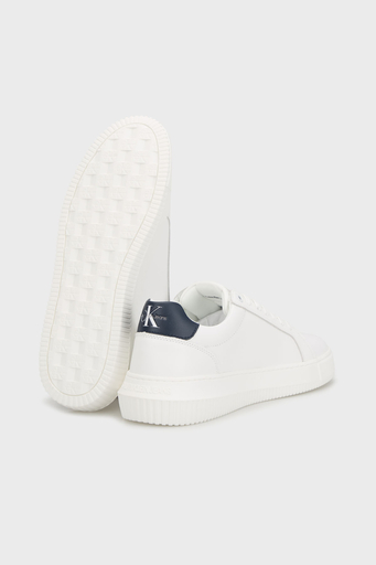 Calvin Klein Logolu Hakiki Deri Sneaker YM0YM00681YAF Erkek Ayakkabı YM0YM00681 YAF BEYAZ-LACİVERT - 4