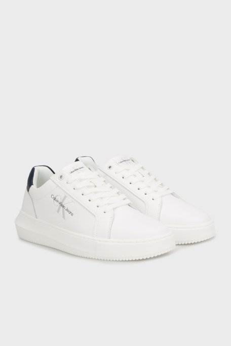 Calvin Klein Logolu Hakiki Deri Sneaker YM0YM00681YAF Erkek Ayakkabı YM0YM00681 YAF BEYAZ-LACİVERT - 6