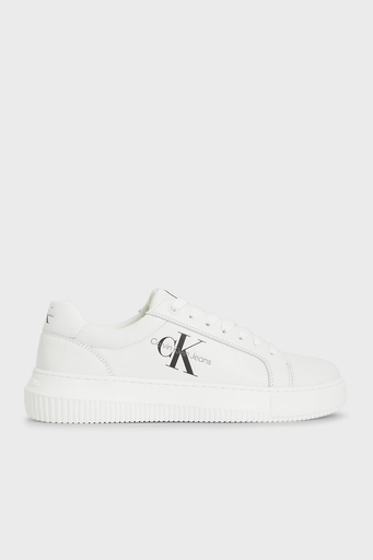 Calvin Klein Logolu Hakiki Deri Sneaker YW0YW00823YBR Bayan Ayakkabı YW0YW00823 YBR BEYAZ - 1