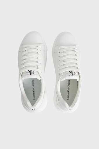Calvin Klein Logolu Hakiki Deri Sneaker YW0YW00823YBR Bayan Ayakkabı YW0YW00823 YBR BEYAZ - 3