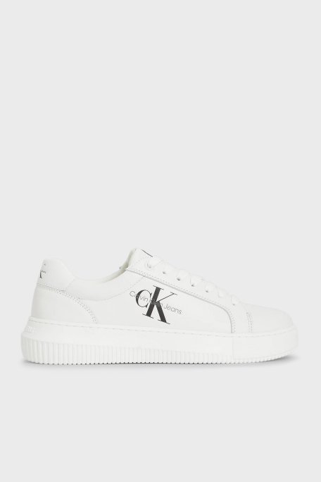 Calvin Klein Logolu Hakiki Deri Sneaker YW0YW00823YBR Bayan Ayakkabı YW0YW00823 YBR BEYAZ - 1