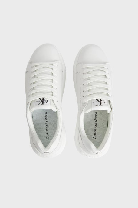 Calvin Klein Logolu Hakiki Deri Sneaker YW0YW00823YBR Bayan Ayakkabı YW0YW00823 YBR BEYAZ - 3