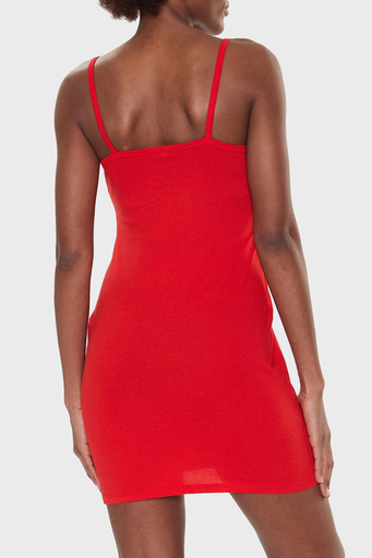 Calvin Klein Logolu İnce Askılı Pamuklu Regular Fit Bodycon KW0KW02093XNE Bayan Elbise KW0KW02093 XNE KIRMIZI - 3