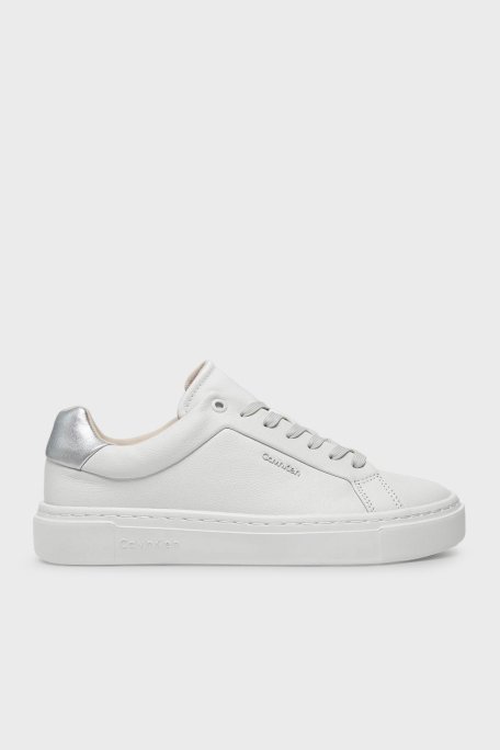 Calvin Klein Logolu Kalın Tabanlı Sneaker HW0HW0228802V Bayan Ayakkabı HW0HW02288 02V BEYAZ-GÜMÜŞ - 1