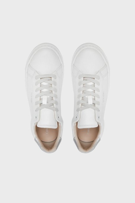 Calvin Klein Logolu Kalın Tabanlı Sneaker HW0HW0228802V Bayan Ayakkabı HW0HW02288 02V BEYAZ-GÜMÜŞ - 4