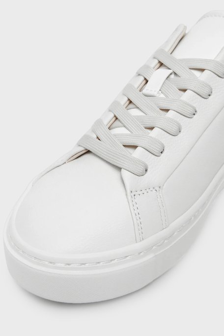 Calvin Klein Logolu Kalın Tabanlı Sneaker HW0HW0228802V Bayan Ayakkabı HW0HW02288 02V BEYAZ-GÜMÜŞ - 5
