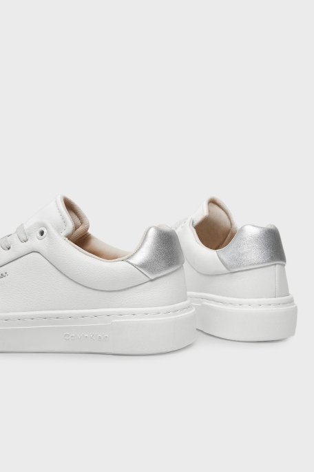 Calvin Klein Logolu Kalın Tabanlı Sneaker HW0HW0228802V Bayan Ayakkabı HW0HW02288 02V BEYAZ-GÜMÜŞ - 6