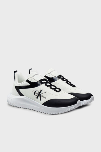 Calvin Klein Logolu Kalın Tabanlı Sneaker YM0YM0096801W Erkek Ayakkabı YM0YM00968 01W BEYAZ-SİYAH