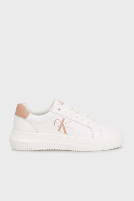 Calvin Klein Logolu Kalın Tabanlı Sneaker YW0YW008230K6 Bayan Ayakkabı YW0YW00823 0K6 BEYAZ - 1