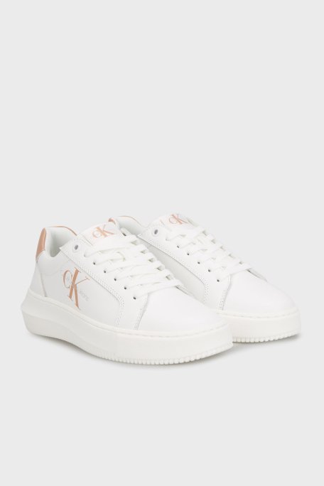 Calvin Klein Logolu Kalın Tabanlı Sneaker YW0YW008230K6 Bayan Ayakkabı YW0YW00823 0K6 BEYAZ - 2
