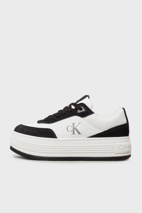 Calvin Klein Logolu Kalın Tabanlı Sneaker YW0YW0179701W Bayan Ayakkabı YW0YW01797 01W BEYAZ-SİYAH - 2