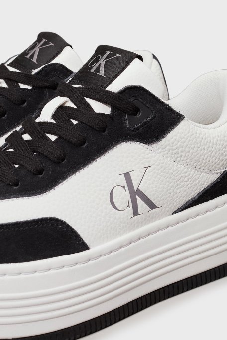 Calvin Klein Logolu Kalın Tabanlı Sneaker YW0YW0179701W Bayan Ayakkabı YW0YW01797 01W BEYAZ-SİYAH - 5