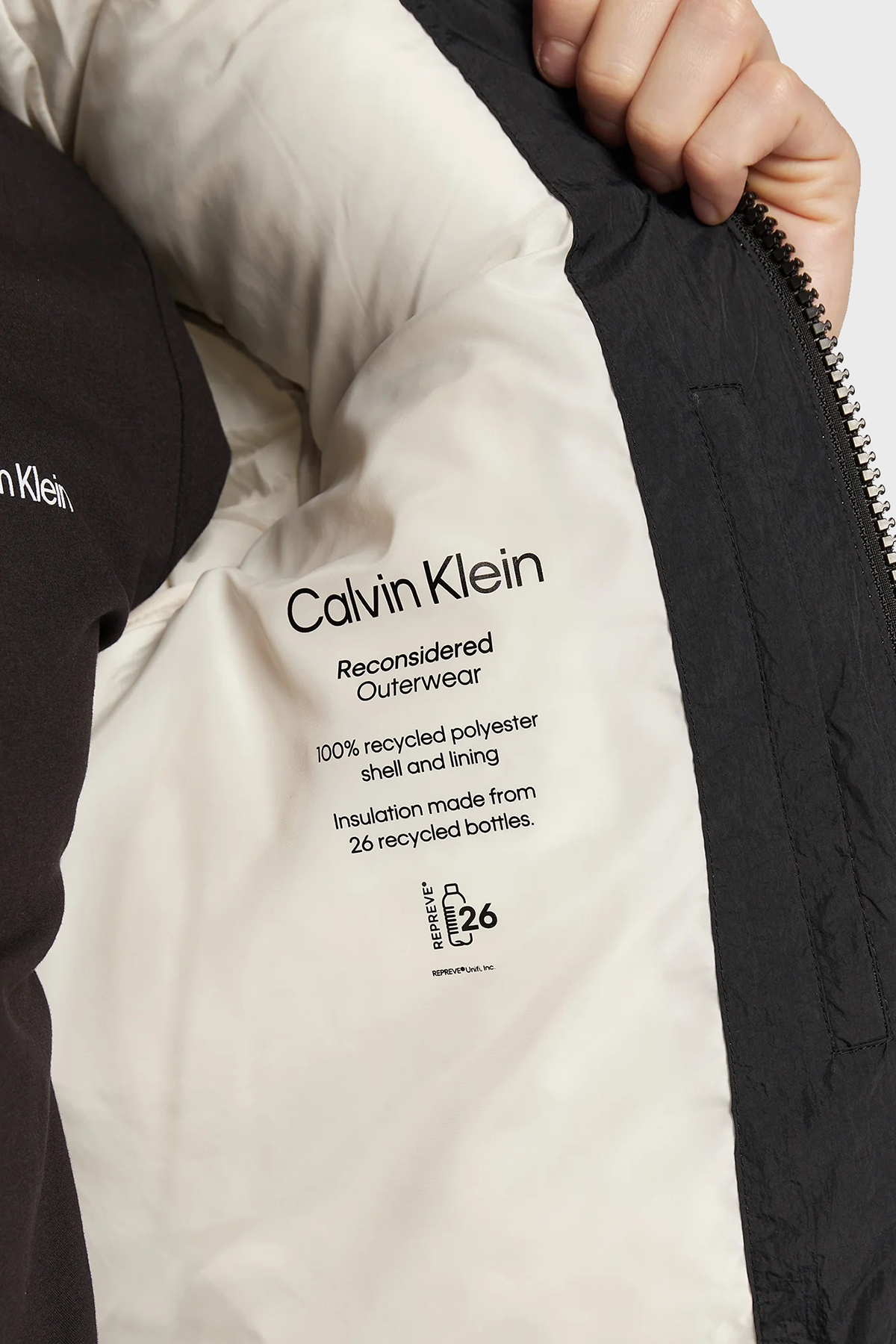 Calvin Klein Logolu Kapüşonlu Fermuarlı Regular Fit Şişme Erkek Mont K10K110337 YAH BEYAZ