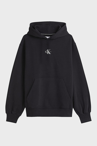 Calvin Klein Logolu Kapüşonlu Kanguru Cepli % 100 Pamuk J30J322535BEH Erkek Sweat J30J322535 BEH SİYAH - 6