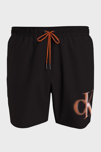 Calvin Klein Logolu Kısa Büzgülü Deniz Şortu Cepli KM0KM00800BEH Erkek Mayo Short KM0KM00800 BEH SİYAH - 4
