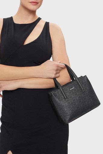 Calvin Klein Logolu Mini Tote K60K6117600GJ Bayan Çanta K60K611760 0GJ SİYAH - 2