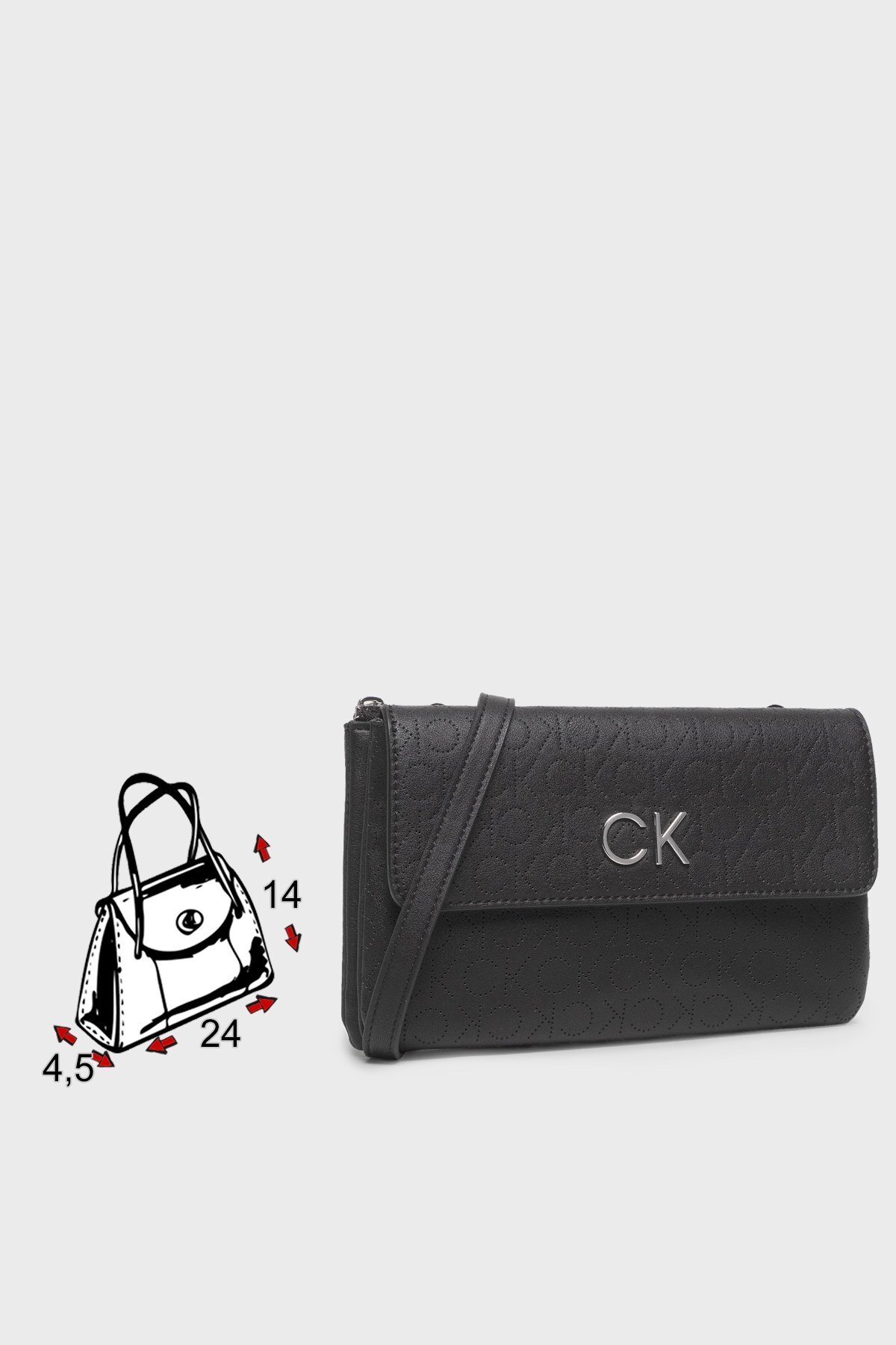 Calvin Klein Logolu Omuz Askılı Bayan Çanta K60K609399 BAX SİYAH