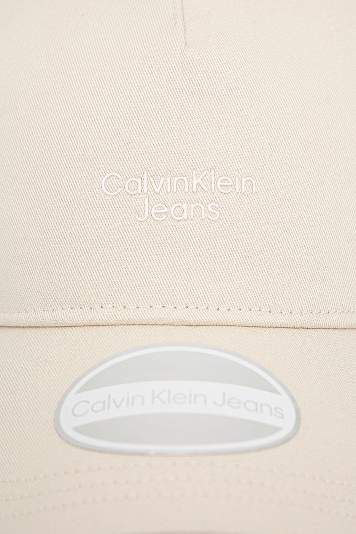 Calvin Klein Logolu Organik Pamuk Bayan Şapka K60K609383 ACF BEJ