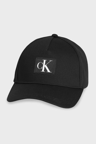Calvin Klein - Calvin Klein Logolu Organik Pamuklu Bayan Şapka K60K609387 BDS SİYAH
