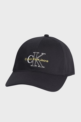 Calvin Klein - Calvin Klein Logolu Organik Pamuklu Erkek Şapka K50K508977 BDS SİYAH