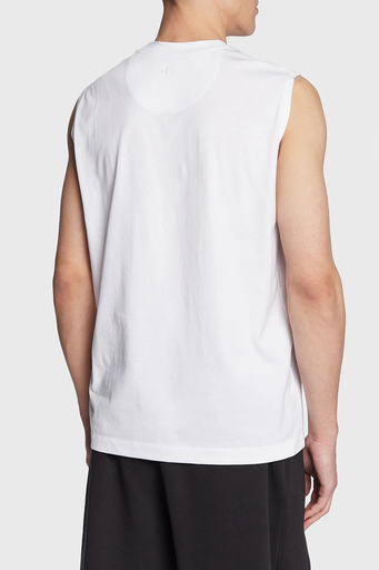 Calvin Klein Logolu Organik Pamuklu Relaxed Fit Kolsuz Erkek T Shirt J30J323146 YAF BEYAZ - 3