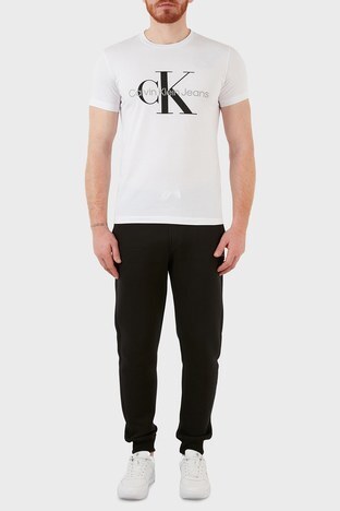 Calvin Klein - Calvin Klein Logolu Oversized Fit Belden Bağlamalı Pamuklu Cepli Erkek Pantolon K10K108191 BEH SİYAH