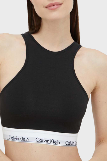 Calvin Klein Logolu Pamuk Karışımlı Dar Kesim Crop 000QF7214EUB1 Bayan Top 000QF7214E UB1 SİYAH - 1