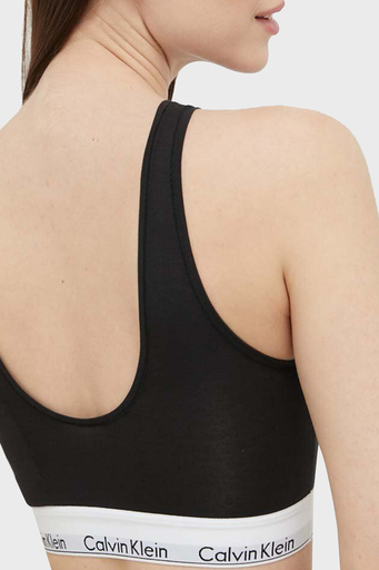 Calvin Klein Logolu Pamuk Karışımlı Dar Kesim Crop 000QF7214EUB1 Bayan Top 000QF7214E UB1 SİYAH - 3