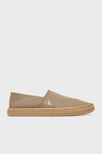 Calvin Klein Logolu Pamuk Karışımlı Hasır Detaylı YM0YM01251 AF7 Erkek Espadril YM0YM01251 AF7 BEJ - 1