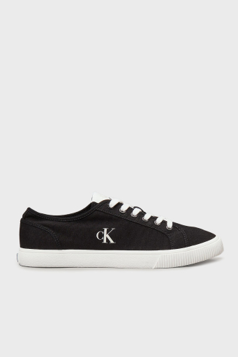Calvin Klein Logolu Pamuk Karışımlı Sneaker YM0YM012090GM Erkek Ayakkabı YM0YM01209 0GM SİYAH-BEYAZ - 1