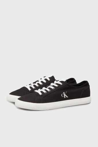 Calvin Klein Logolu Pamuk Karışımlı Sneaker YM0YM012090GM Erkek Ayakkabı YM0YM01209 0GM SİYAH-BEYAZ - 3