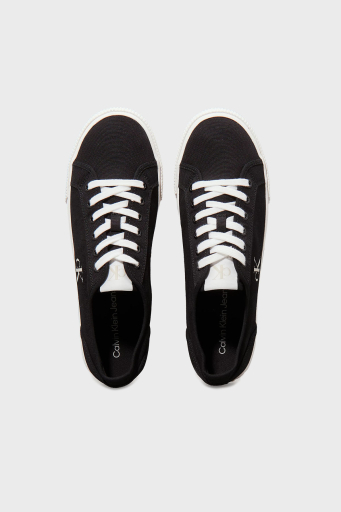 Calvin Klein Logolu Pamuk Karışımlı Sneaker YM0YM012090GM Erkek Ayakkabı YM0YM01209 0GM SİYAH-BEYAZ - 4