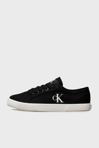 Calvin Klein Logolu Pamuk Karışımlı Sneaker YW0YW017620GM Bayan Ayakkabı YW0YW01762 0GM SİYAH-BEYAZ - 2