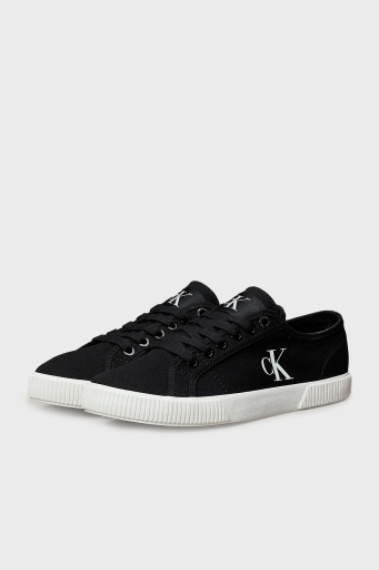 Calvin Klein Logolu Pamuk Karışımlı Sneaker YW0YW017620GM Bayan Ayakkabı YW0YW01762 0GM SİYAH-BEYAZ - 3