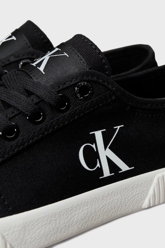 Calvin Klein Logolu Pamuk Karışımlı Sneaker YW0YW017620GM Bayan Ayakkabı YW0YW01762 0GM SİYAH-BEYAZ - 6