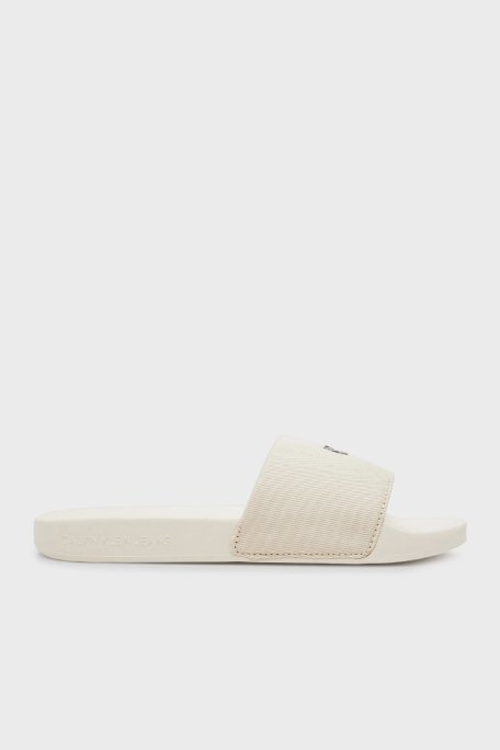 Calvin Klein Logolu Pamuk Karışımlı YW0YW01713AEO Bayan Terlik YW0YW01713 AEO EKRU - 7