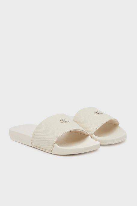 Calvin Klein Logolu Pamuk Karışımlı YW0YW01713AEO Bayan Terlik YW0YW01713 AEO EKRU - 8