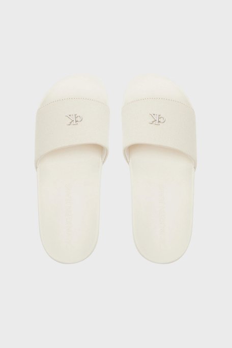 Calvin Klein Logolu Pamuk Karışımlı YW0YW01713AEO Bayan Terlik YW0YW01713 AEO EKRU - 10