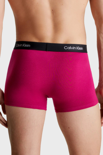 Calvin Klein Logolu Pamuklu 3 Pack 000NB3528EMRS Erkek Boxer 000NB3528E MRS Siyah-Fuşya - 9